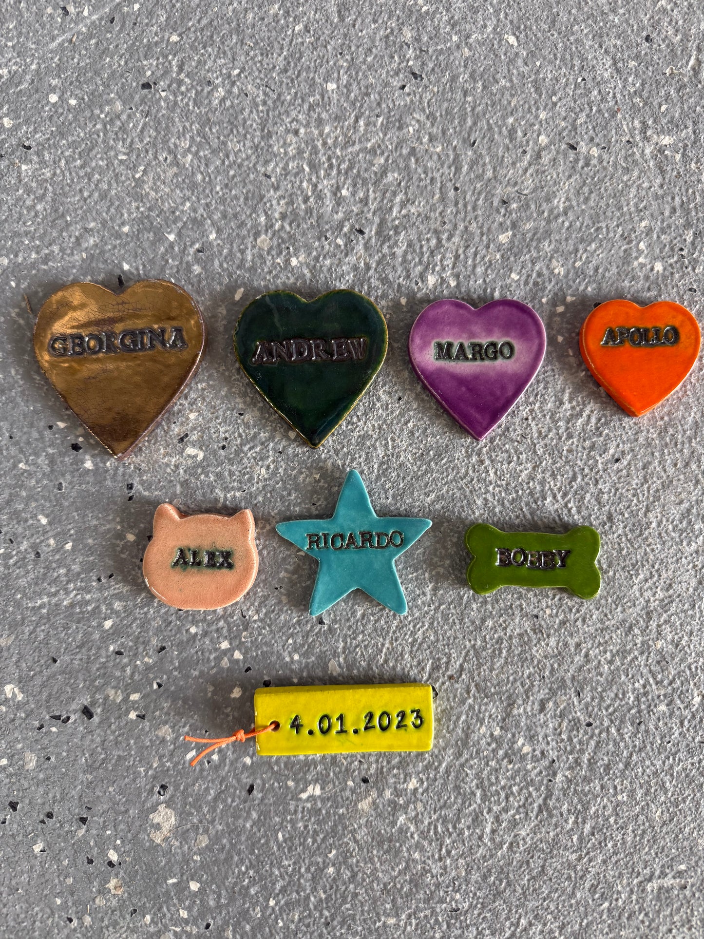 Colored Name Charms (1-10 Family Members)